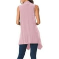 thumbnail image 4 of XFLWAM Women's Draped Open Front Cardigan Lightweight Solid Color Sleeveless Asymmetric Hem Vest Cardigans Pink XL, 4 of 5