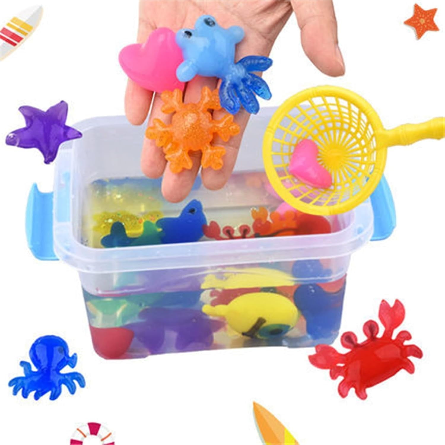 Magic Water Elf Toy Kit,Magic Water Kit,Creative Magic Water Toy Creation Kit,Handmade Glow Color Water Animal Set Water Gel Kit with Magic Gels and Sea Creature Molds for Kids