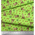 thumbnail image 2 of Soimoi Green Cotton Voile Fabric Coffee Glass & Girl Heart Print Sewing Fabric Yard 42 Inch Wide, 2 of 3