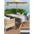 thumbnail image 5 of Outdoor Tablecloth with Umbrella Hole for Patio/Picnic/Party/Camping, Black Grey Ombre Waterproof Table Cloth Rectangle Table Cover Washable, Contemporary Abstract Gradient (54"x 80"), 5 of 8