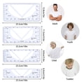 thumbnail image 2 of Plastic Multifunction Rulers Tailor Sewing Ruler Mixed Color 64x255x0.5mm 89x255x0.5mm 115x225x0.5mm 128x255x0.5mm 4pcs/set 1set/bag, 2 of 6