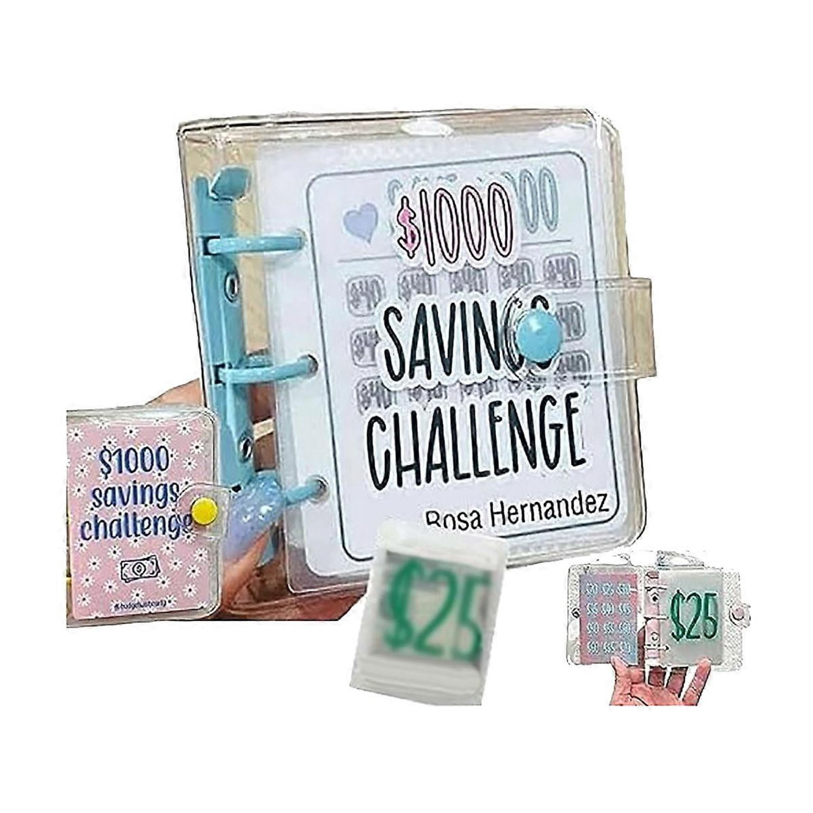 Cash Envelope Binder Reusable Portable Save 1000 Dollars Money Saving Binder for Home School Office