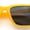 Orange - Black, variant on Womens Hipster Narrow Rectangle Horn Rim Plastic Bevel Rim Sunglasses Black - Yellow