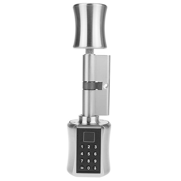 Yeacher Smart Cylinder Lock Intelligent Biometric Fingerprint Scanner Keyless Electronic Fingerprint Door Lock Password Digital Lock Code -theft Door Electric Lock