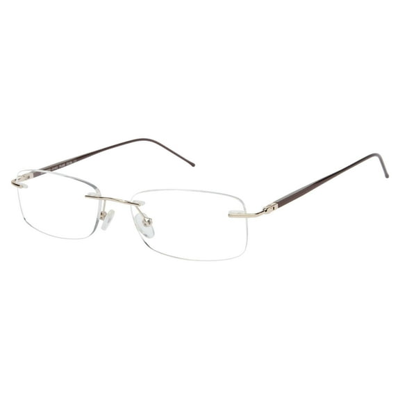 NEW SUCCESS SS-304 Yellow Gold Rimless Eyeglasses 51mm with Case