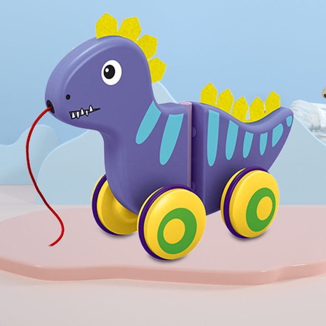 Juguetes De Animales De Empujar Y Tirar Andador de empuje con cuerda de animales, los mejores regalos, juguete de empuje de animales para niños (dinosaurio)