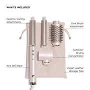 Aire 360 Ceramic Dual Voltage Air Styler Blowout Kit with Curling Attachments, Oval Brush & Drying Concentrator | Fast, Healthy Blowouts and Long-Lasting Curls | for All Hair Types