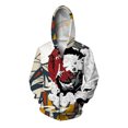 thumbnail image 2 of Sudadera con capucha y cremallera con estampado de flores de faraón para hombre, sudadera con estampado 3D de esqueleto de la muerte, sudaderas holgadas e informales, sudaderas con capucha de manga la, 2 of 5