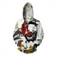 thumbnail image 2 of Sudadera con capucha y cremallera con estampado de flores de faraón para hombre, sudadera con estampado 3D de esqueleto de la muerte, sudaderas holgadas e informales, sudaderas con capucha de manga la, 2 of 4