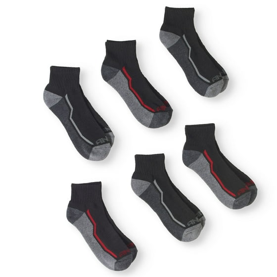 And1 Men's Performance Quarter Cut Socks, 6 Pack