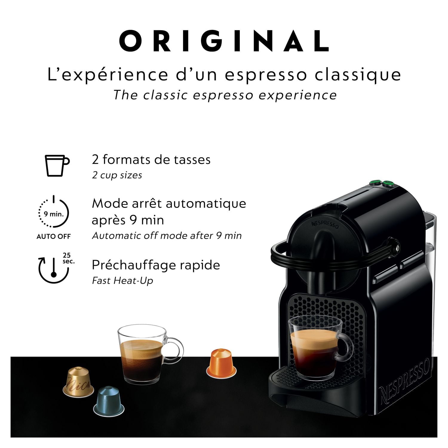 Nespresso Inissia Espresso Machine by De'Longhi, Black