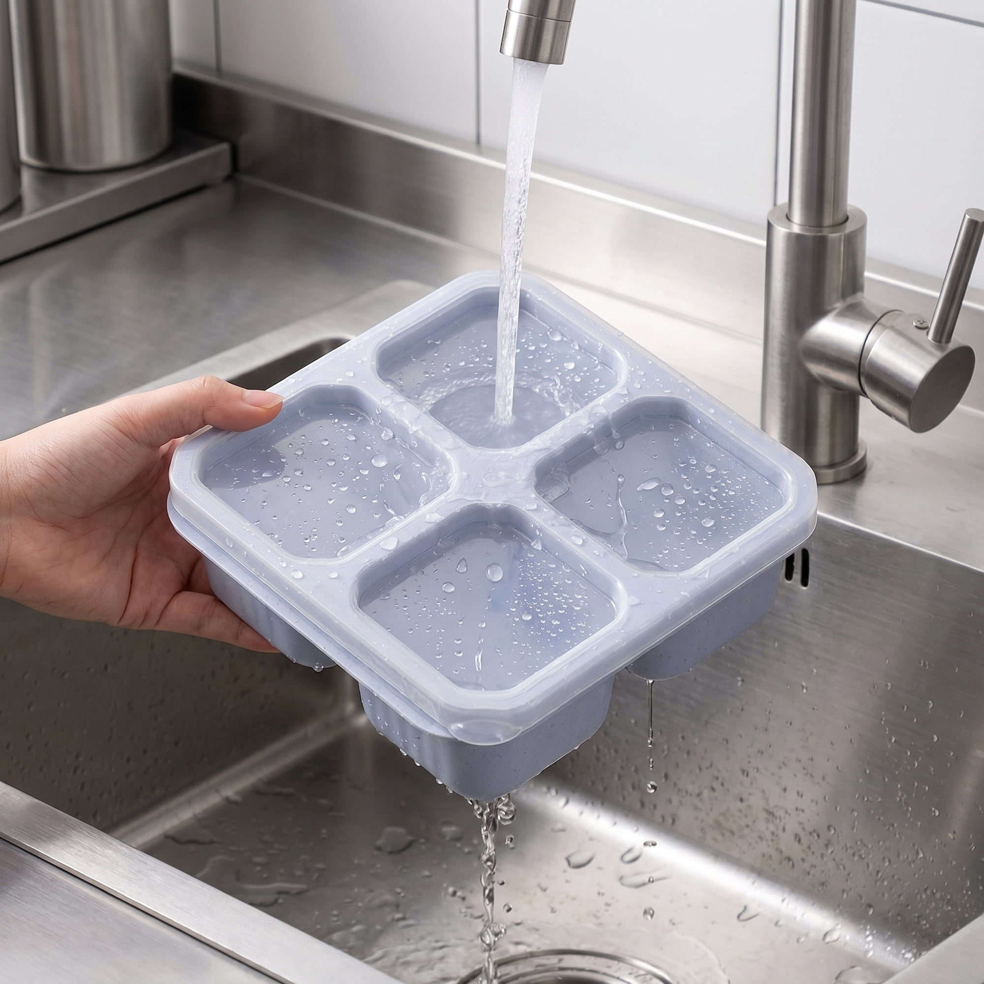 Unique Bargains 4-Compartment Leak-Proof Meal Lunch Bento Box for Work Green