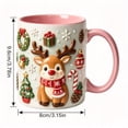 thumbnail image 3 of Hometravel Christmas Reindeer Ceramic Coffee Mug, Milk Cup with Flat Design, Holiday Drinkware for Home Kitchen and Christmas Gift, 3 of 7