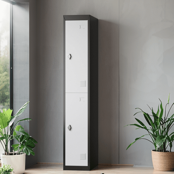 Luku 71" Metal Storage Cabinet, Lockers for Employees Students with Shelves, Metal Storage Steel Locker for School Office Gym Home Warehouse, Assembly Required