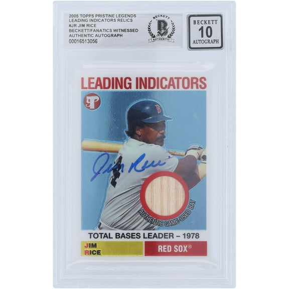Jim Rice Boston Red Sox Autographed 2005 Topps Pristine Legends Bat Relic #LI-JR Beckett Fanatics Witnessed Authenticated 10 Card - Fanatics Authentic Certified