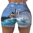 thumbnail image 2 of Lsque Lighthouse in Havana Pattern High Waisted Biker Shorts for Women-Tummy Control Fitness Athletic Workout Running Yoga Gym Shorts,Moisture-Wicking-Small, 2 of 9