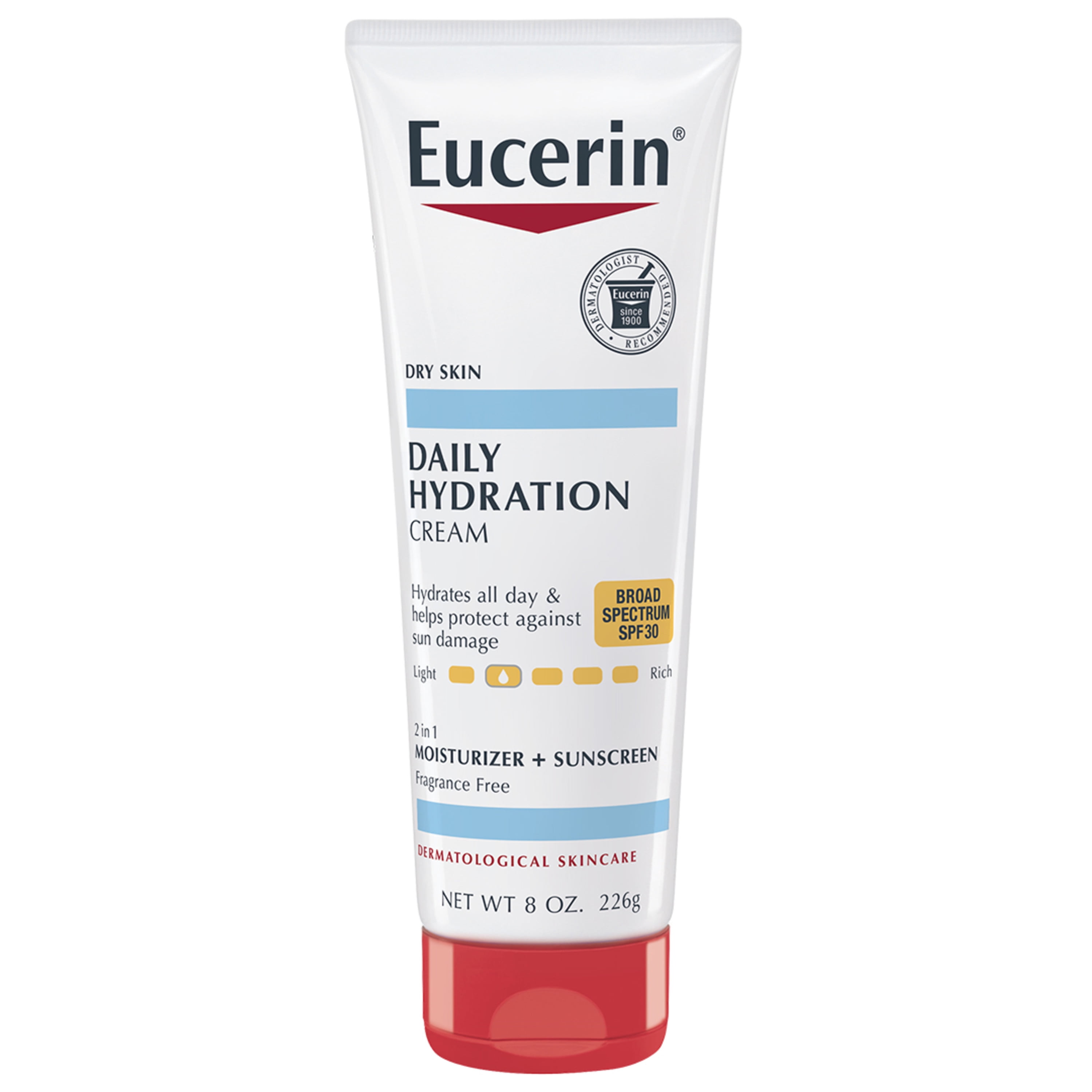 Eucerin Daily Hydration SPF 30 Sunscreen Body Cream for Dry Skin, 8 Oz ...