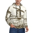 thumbnail image 2 of Wukai Dutch Windmill Print Men Hoodies Fleece Sweatshirts Long Sleeve Sweaters Pullover Fall Outfits Winter Clothes-X-Large, 2 of 7