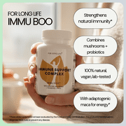 FOR LONG LIFE IMMU BOO | Immune Support Supplement | Strong Vitamin C and Zinc for Immune System Vegan Dietary Supplement for Men & Women