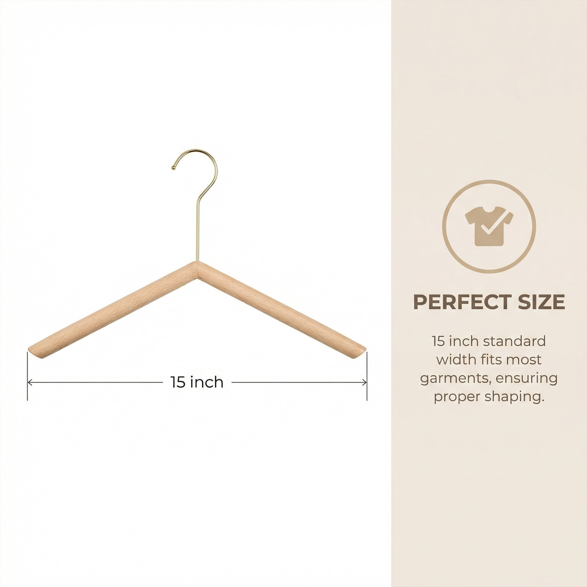 Unique Bargains 2Pcs Wood Space Saving Sleek Hangers Gold