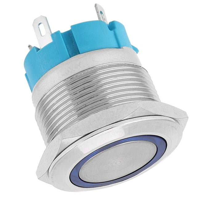 Metal Switch, Self-Locking Switch 22Mm / 0.87In For Industry For Home Blue 3-6VDC