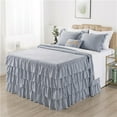 thumbnail image 7 of JML 3 Piece Ruffle Skirt Bedspread Set,Soft 30" Drop Coverlet Set,Queen,Navy, 7 of 7