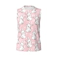 thumbnail image 6 of Lsque Cute Rabbit Print Men's Cotton Blend Sleeveless Muscle Shirts (S-3XL)- Moisture Wicking, Odor Protection, UPF 30+,3X-Large, 6 of 8