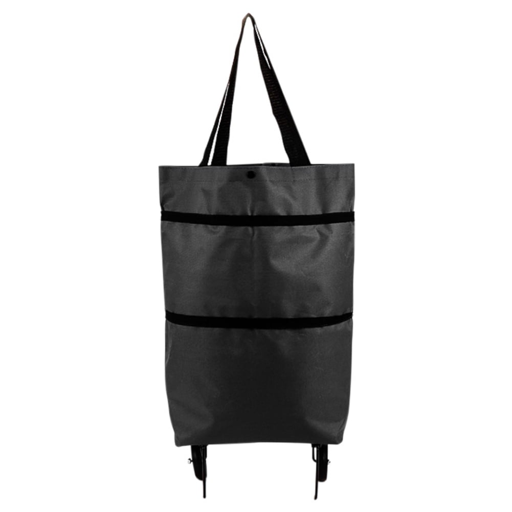 ZXMTC Universal Wheel Portable Shopping Cart Duffel Bag Foldable Shopping Bag Storage Bag Portable Color : Black