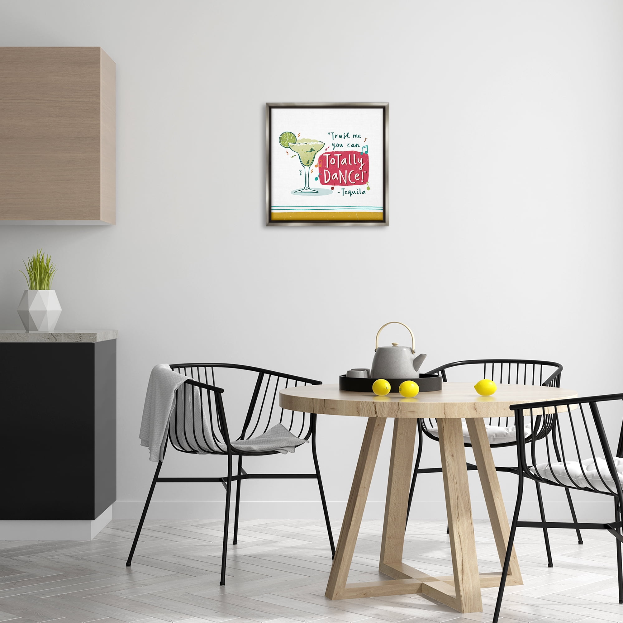 Stupell Industries Funny Tequila Phrase Food & Beverage Painting Gray Floater Framed Canvas Art Print Wall Art, 18 x 18