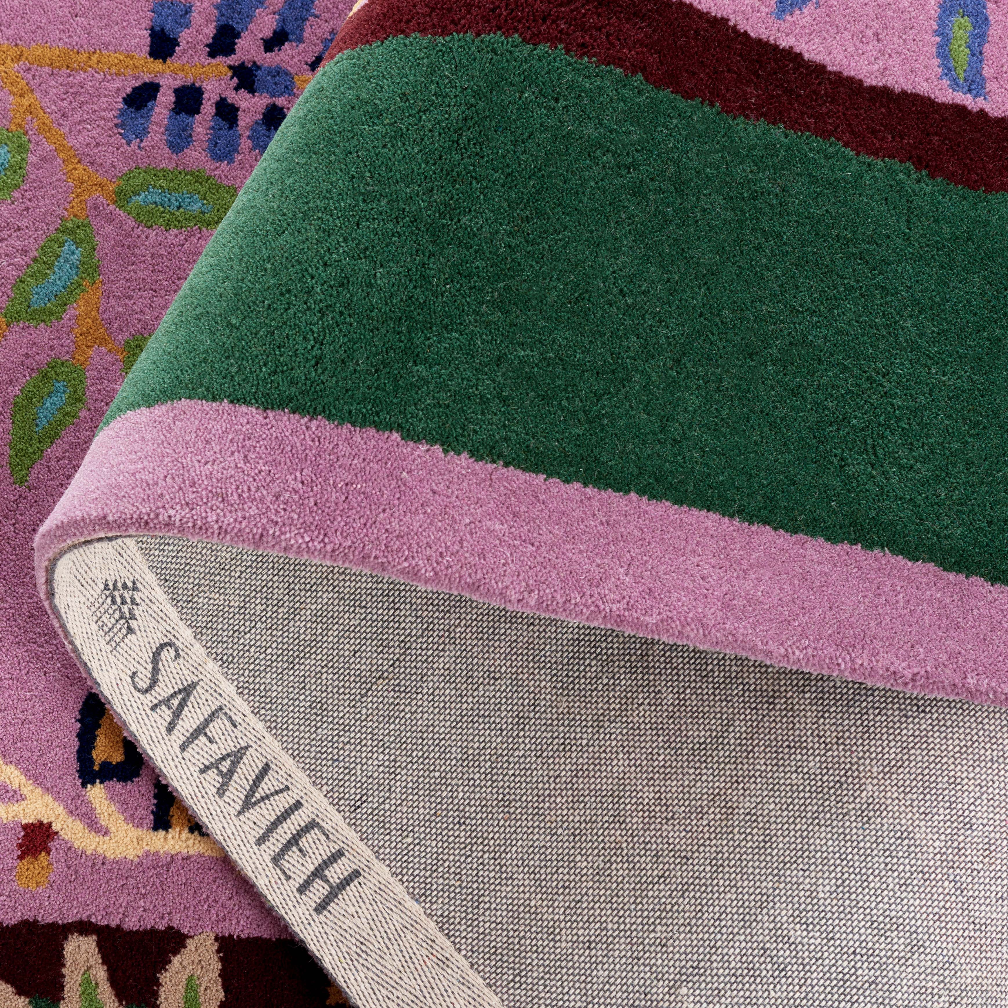SAFAVIEH Metro Louise Floral Area Rug, Purple/Green, 6' x 6' Square