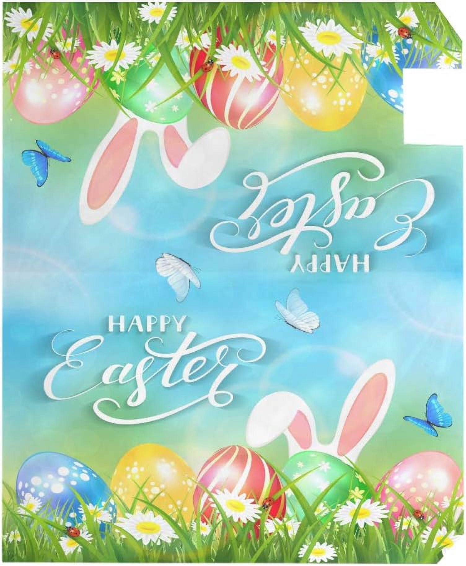 Easter Bunny and Eggs Magnetic Mailbox Cover MailWraps Garden Yard Home Decor for Outside Standard Size-18"x 20.8"
