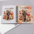 thumbnail image 4 of Hello Fall Labrador Retriever Scarf Welcome Autumn with Leaves Pumpkins Spiral Bound Journal Lab Dog Lover Gifts 5x7in Spiral Notebook - 00011, 4 of 5