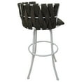 thumbnail image 2 of Metalona Swivel Bar Stool 30" Seat - Sanora Brown Fabric - White Metal Base, 2 of 4
