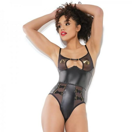 

Sheer Crotchless Teddy Black Large Hanging
