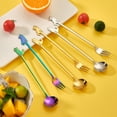 thumbnail image 4 of Coffee Spoon Cat Pattern Long Handle Comfortable Grip Mirror Polishing Multi-use Tableware Food Grade Stainless Steel Dessert Spoon Fork Stirring Tool Kitchen Supplies, 4 of 7