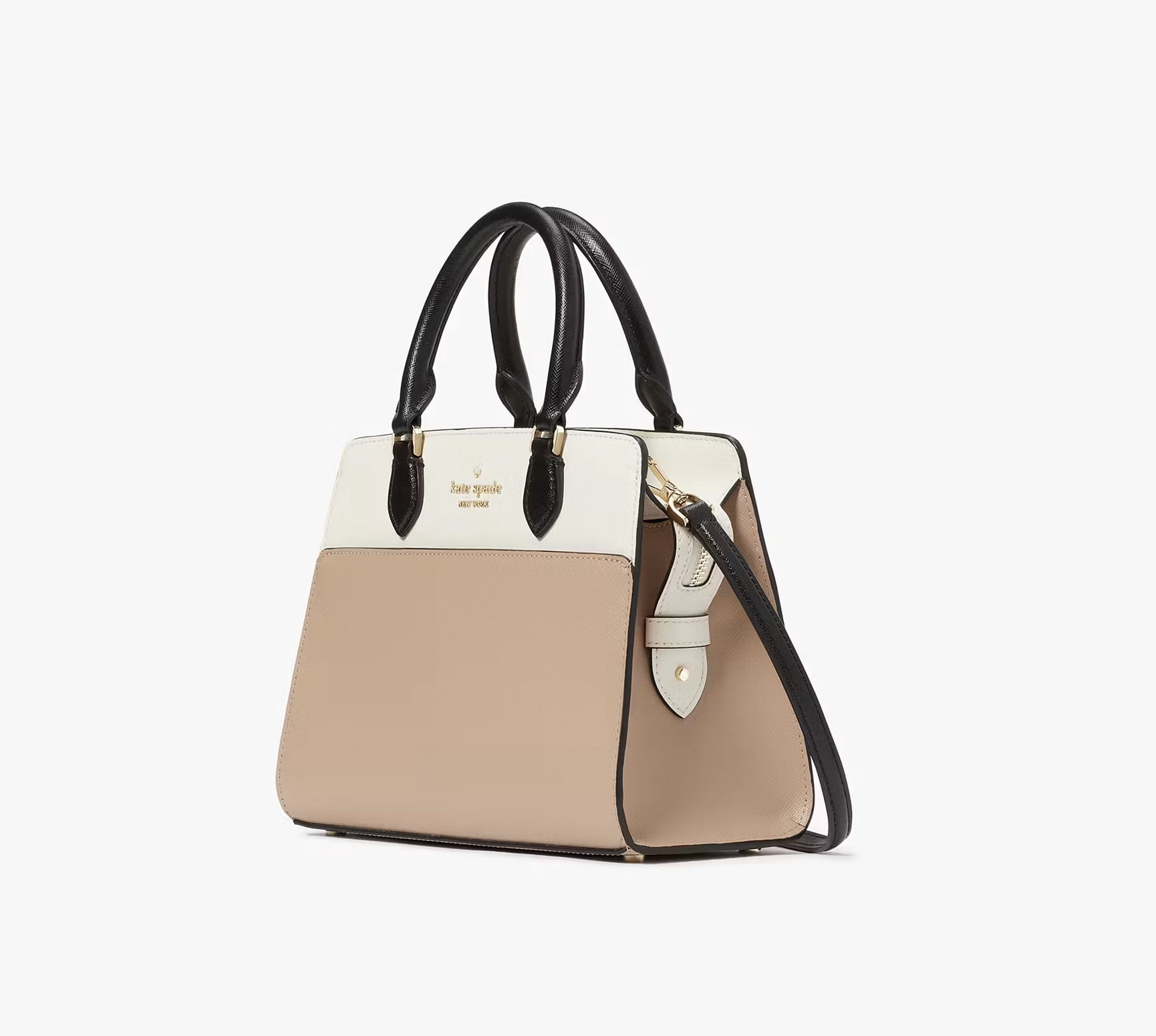Kate Spade New York Women’s Small Madison Satchel – Saffiano Leather Top Zip Handbag with Crossbody Strap, Style KC620