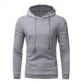 thumbnail image 1 of Fo square pattern quilted classic men's casual hoodies men (Gray, 2XL), 1 of 10