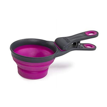 UPC: 0084297309312 | Dexas Pets Collapsible KlipScoop Collapsible Dry Dog Food Scoop and Dog Food Bag Clip  1 Cup Capacity  Fuchsia