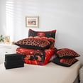 thumbnail image 6 of jejeloiu Red Leopard Pattern 7-Piece Twin Bedding Sets,Cartoon Bowknot Ribbon Bedding Comforter Set For Cheetah Lover Reversible, 6 of 8