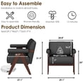thumbnail image 2 of LAZZO Accent Chair, Faux Leather Upholstered Armchair for Living Room, Office and Bedroom, Black, 2 of 7