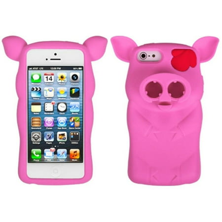 Insten Hot Pink Pig Nose Skin Case Cover For iPhone SE 5S 5