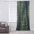 thumbnail image 3 of Green Forest Semi Sheer Curtains Drapes for Living Room, Bedroom, French Doors Window 84 Inches Long, Pine Tree Summer Botanical Modern Art Rod Pocket Chiffon Curtain Drapery Voile Draperies Panel, 3 of 6