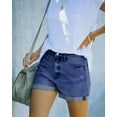 thumbnail image 3 of ONLYSHE Denim Shorts for Women Mid Rise Ripped Jean Shorts Stretchy Folded Hem Hot Short Jeans, 3 of 5