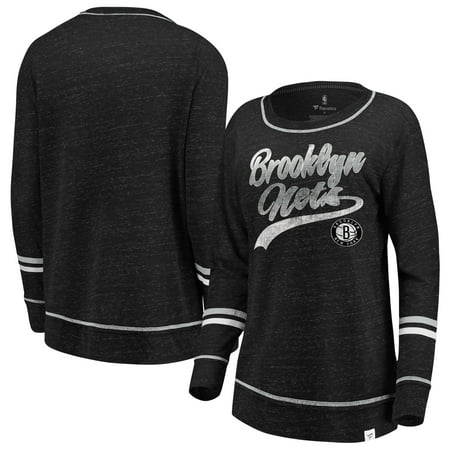 Brooklyn Nets Fanatics Branded Women's Dreams Sleeve Stripe Speckle Long Sleeve T-Shirt -