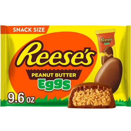REESE'S Milk Chocolate Snack Size Peanut Butter Eggs, Easter Candy Bag, 9.6 oz