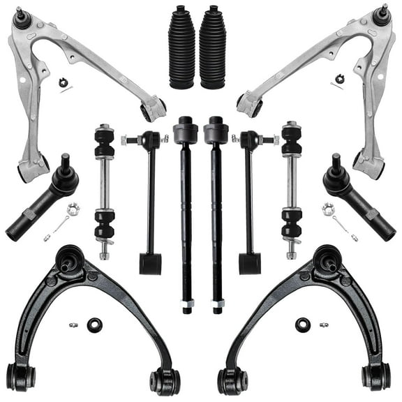 Detroit Axle - 14pc Front Control Arms Sway Bars Tie Rods w/Boots Replacement for Chevy Tahoe GMC Yukon Fits select: 2007 CHEVROLET TAHOE C1500, 2007-2008 CADILLAC ESCALADE LUXURY