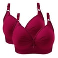 thumbnail image 2 of Womens Bras Comfortable Pullover Bra Feature V-Neck No Underwire Bra Style W-526 Red 42, 2 of 2