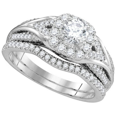 AA Jewels - Size - 7.5 - Solid 14k White Gold Round White Diamond ...
