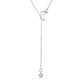 thumbnail image 1 of Collar de luna y estrella LUVCLS con colgante de cadena de media luna bañado en plata de ley, 1 of 1