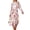 Floral Pink, variant on Women's Floral Chiffon Midi Dress Puff Long Sleeve Mock Neck Summer Wedding Guest Party Dresses Fall 2026 Outfits Floral Green Small